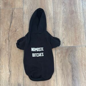 Bean Goods Black Dog Hoodie with "NAMASTE BITCHES" Size L